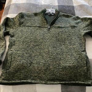 Eddie Bauer Men's Green 1/4 zip Sweater